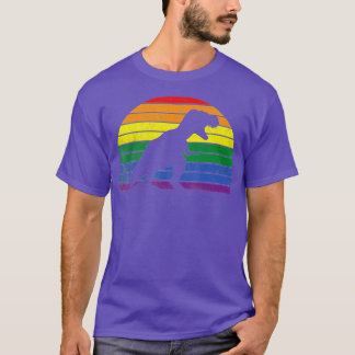 Camiseta Sunset de Dinosaurio Lesbiano del Orgullo Gay LGBT