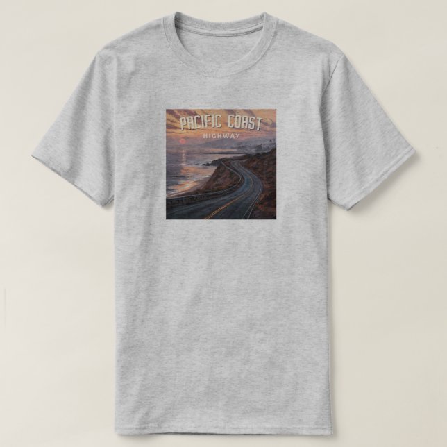 Camiseta Sunset de la autopista de la costa del Pacífico (Diseño del anverso)