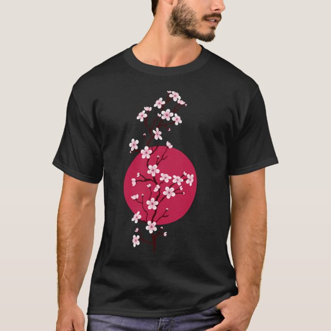 Camiseta Sunset de la floración del cerezo japonés (Anverso)