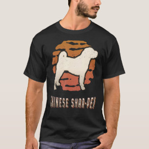 Camiseta Sunset de perro clásico retro Shar Pei chino
