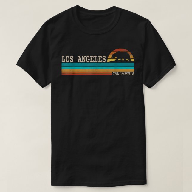Camiseta Sunset de Retro del Oso Estatal de Los Ángeles (Diseño del anverso)