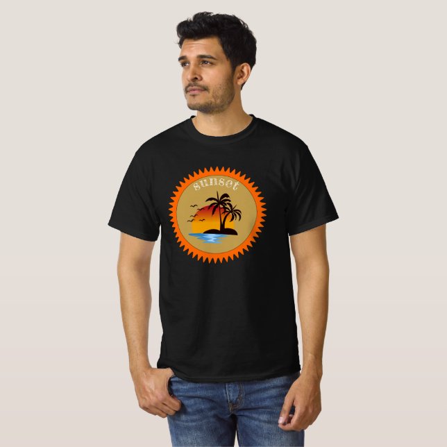 Camiseta Sunset de verano moderno (Anverso completo)