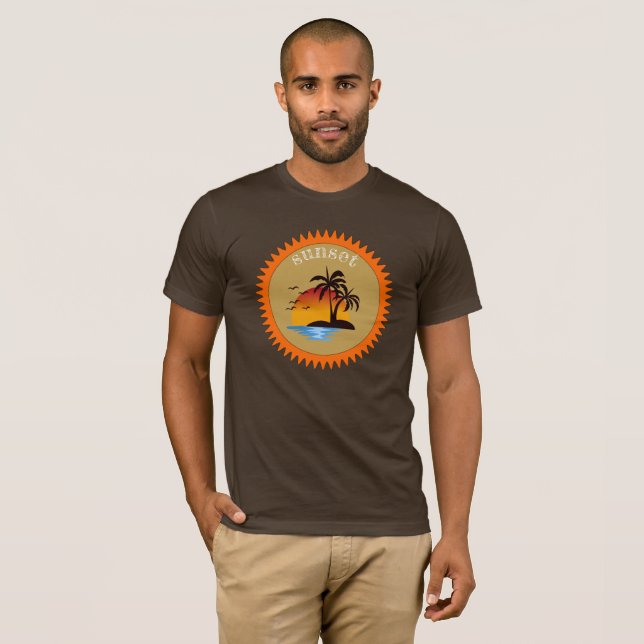 Camiseta Sunset de verano moderno (Anverso completo)