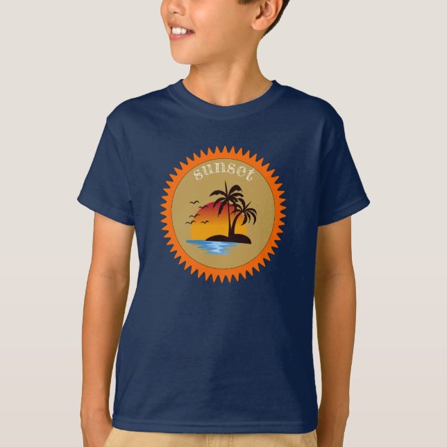 Camiseta Sunset de verano moderno (Anverso)