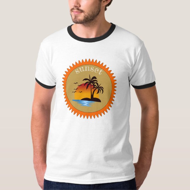 Camiseta Sunset de verano moderno (Anverso)