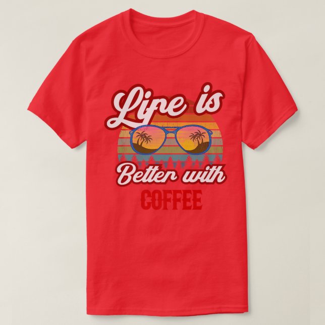 Camiseta Sunset del café retro (Diseño del anverso)