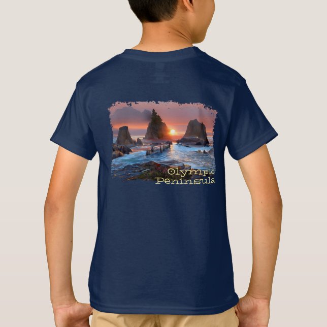 Camiseta Sunset en la playa de la Península Olímpica de la  (Reverso)