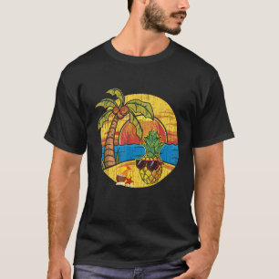 Camiseta Sunset Funny Pineapple Palm Trees Gafas de sol Tro