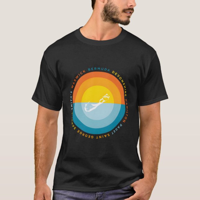 Camiseta Sunset gráfico de Bermudas (Anverso)