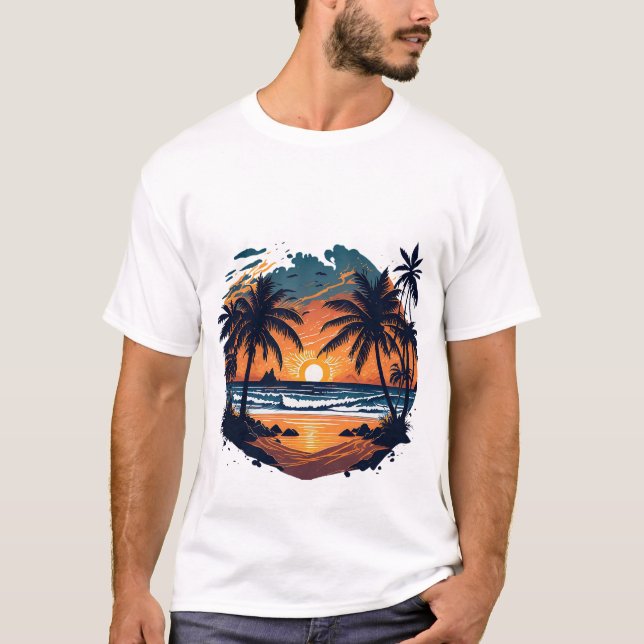 Camiseta Sunset Hawaii Beach (Anverso)