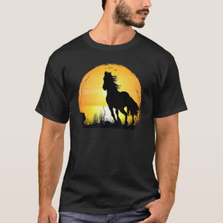 Camiseta Sunset Horse Breed Silhouette Arabian