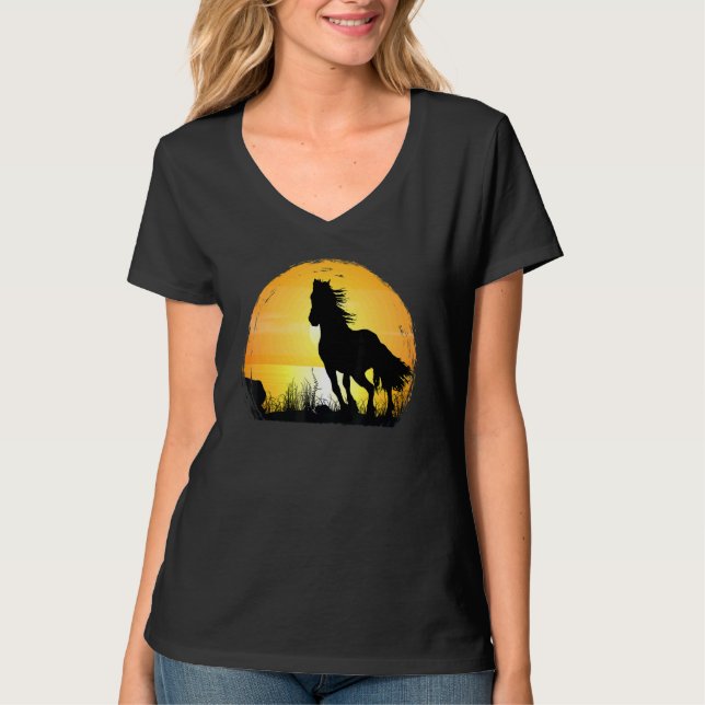 Camiseta Sunset Horse Breed Silhouette  Arabian (Anverso)