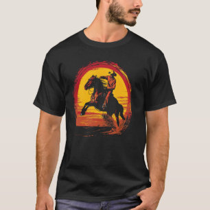 Camiseta Sunset Horse Lover Ranch Farm Cute Womis Equestri