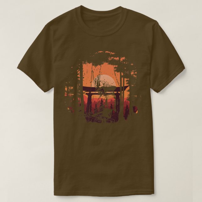 Camiseta Sunset Japanese Samurai Fighter Sword  (Diseño del anverso)