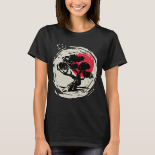 Camiseta Sunset japonés de arte Bonsai
