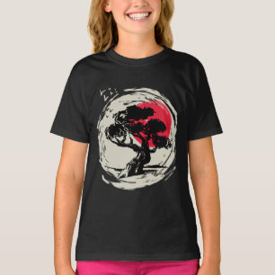 Camiseta Sunset japonés de arte Bonsai