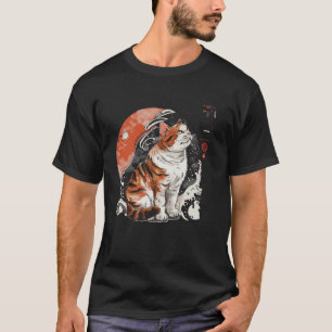 Camiseta Sunset Lover Vintage Kitten japonés tradicional A