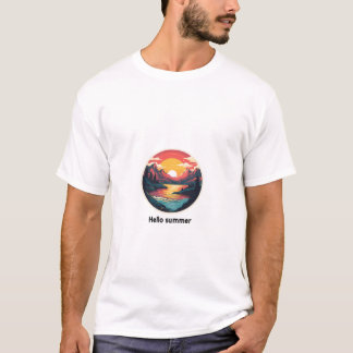 Camiseta Sunset Mountain Landscape T-Shirt - Nature Adventu