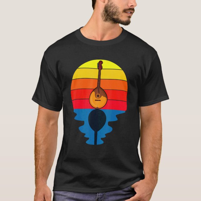Camiseta Sunset Music String Instrument Mandolin (Anverso)