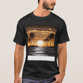 Camiseta Sunset Palm Beach Tee - Tropical Twilight Design