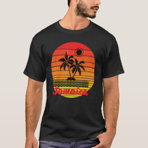 Camiseta Sunset Palm Trees Beach Cruise Summer Jamaica Vaca