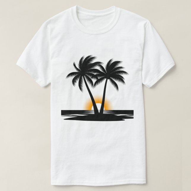 Camiseta Sunset Palm Trees | Tropical Beach T-Shirt (Diseño del anverso)
