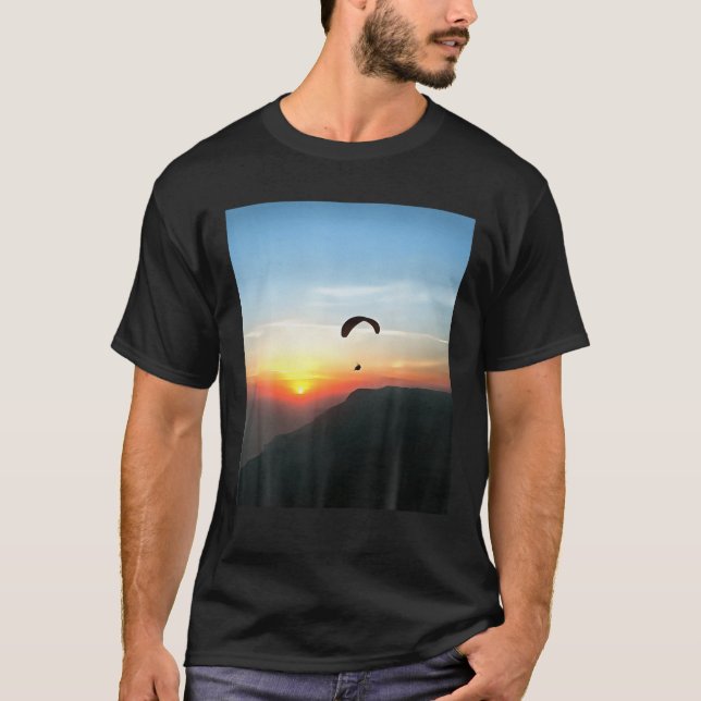 Camiseta Sunset Paraglide Wanderlust Extreme Sport Art (Anverso)
