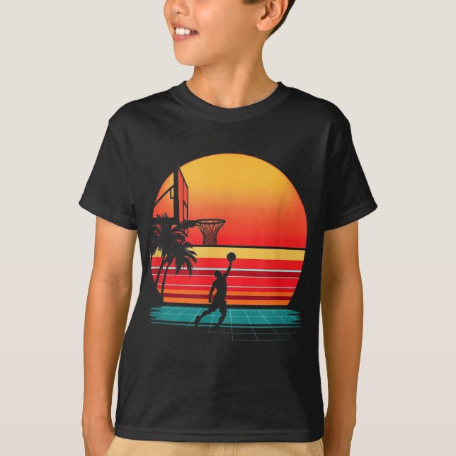 Camiseta Sunset retro de baloncesto (Anverso)
