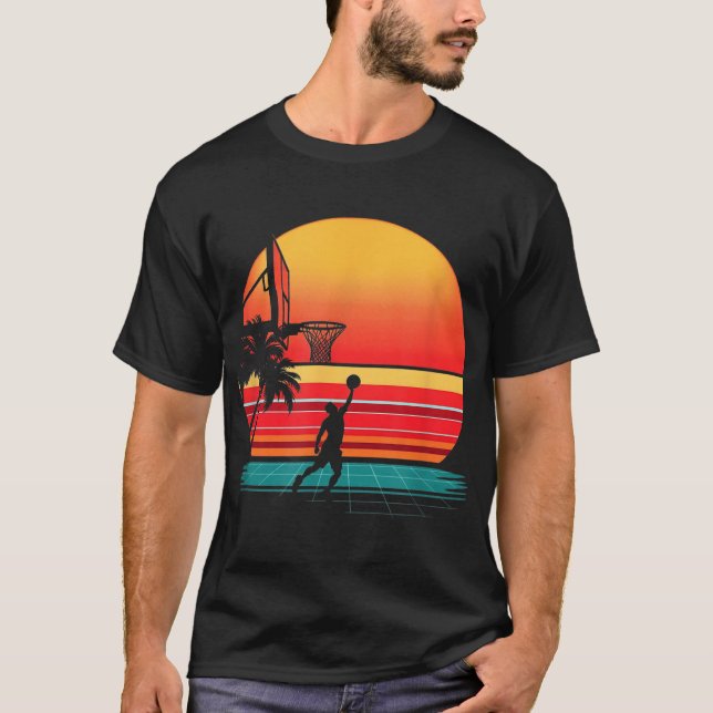 Camiseta Sunset retro de baloncesto (Anverso)
