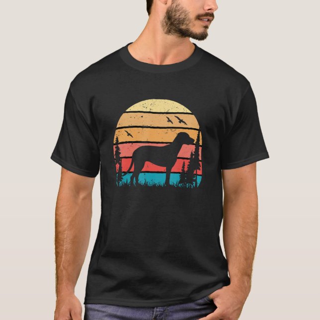 Camiseta Sunset retro de cachorro de perro de Dalmacia (Anverso)