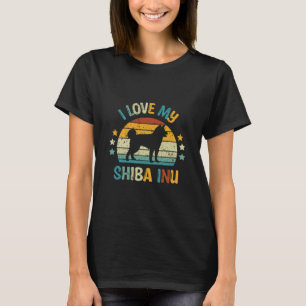 Camiseta Sunset retro que amo mi inu shiba