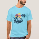 Camiseta Sunset Retro Surfing Surf Beach Summer Vibes Surf<br><div class="desc">Retro sunset surfing design capturing the perfect beach summer vibes. Ideal for surfers, beach lovers, and anyone who enjoys laid-back coastal style and surf culture. This colorful surf artwork is perfect for surfing enthusiasts, ocean lovers, and fans of vintage-inspired beach designs. Great for casual wear, beach trips, or adding a...</div>