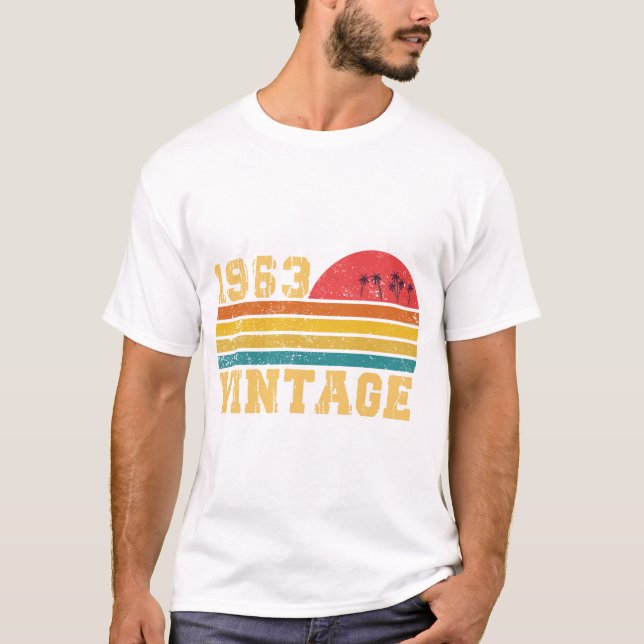 Camiseta Sunset retro vintage 1963 Cumpleaños (Anverso)