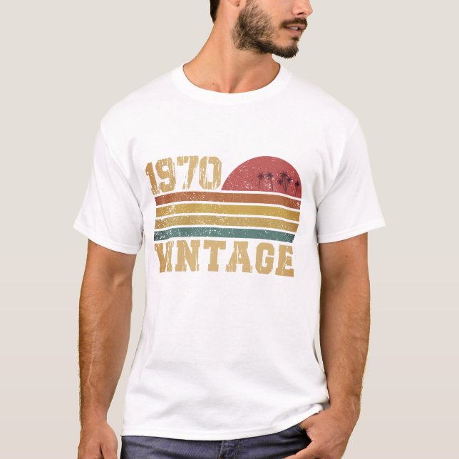 Camiseta Sunset retro vintage 1970 Cumpleaños (Anverso)