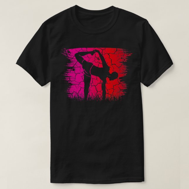Camiseta Sunset retro vintage del yoga (Diseño del anverso)
