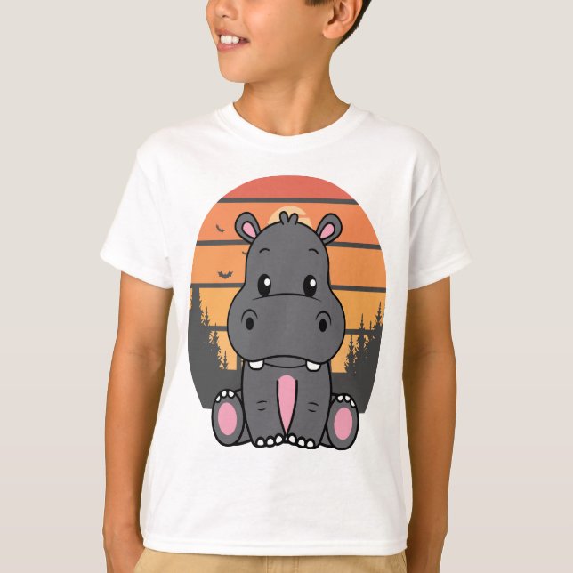Camiseta Sunset Safari Hippo (Anverso)