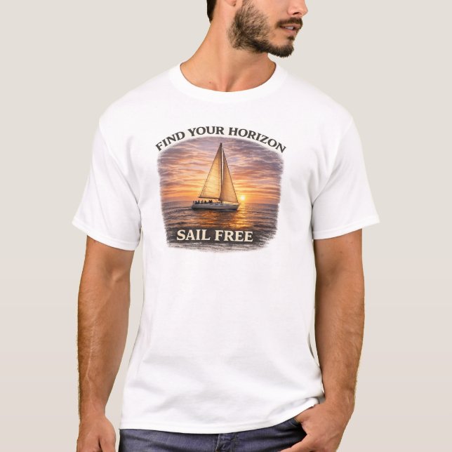 Camiseta Sunset Sailboat Mug Sail Free Ocean Coffee Mug Nau (Anverso)