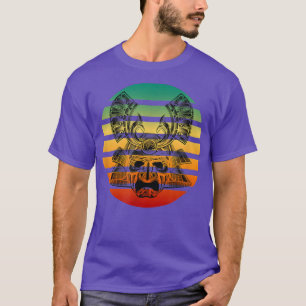 Camiseta Sunset Samurai Warrior Oni Mask Captured Within Su