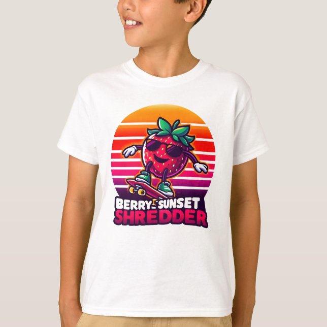 Camiseta Sunset Skateboarding Strawberry (Anverso)