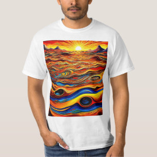 Camiseta Sunset sobre el paisaje del desierto 2