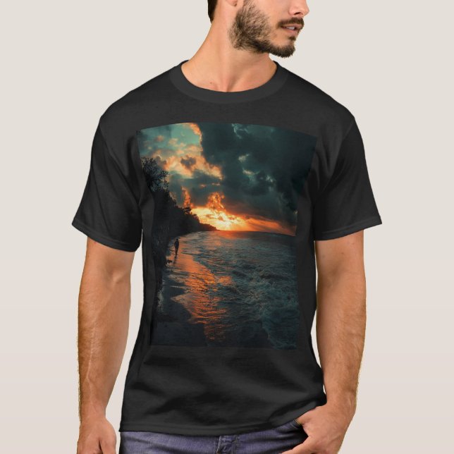 Camiseta Sunset Solitude — Warm Horizon Graphic Tee (Anverso)