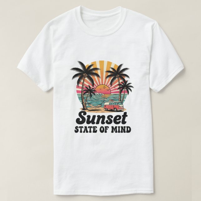 Camiseta Sunset State of Mind Retro Beach (Diseño del anverso)