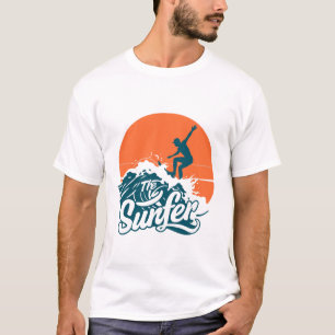 Camiseta Sunset Surfing Vibes – Ola de Playa Retro