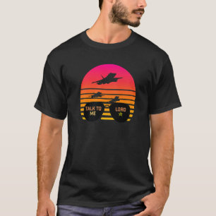 Camiseta Sunset Talk Me Hable Lord Pilot Aeronaves Gafas De