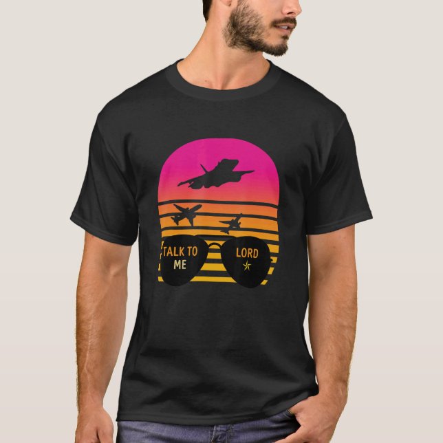 Camiseta Sunset Talk Me Hable Lord Pilot Aeronaves Gafas De (Anverso)