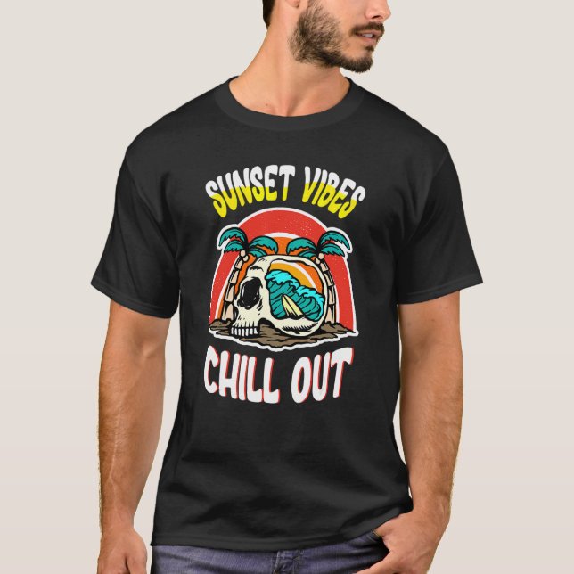 Camiseta Sunset Vibes Chill Out Skufing (Anverso)