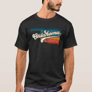 Camiseta Sunset Vintage Retro Oklahoma Home State OK 70s 80