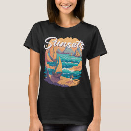 Camiseta Sunsets - palmeras ven el paisaje lateral