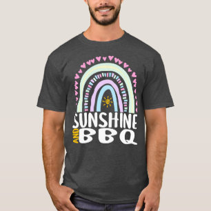 Camiseta Sunshine and BBQ Cute Rainbow Gift para mujeres