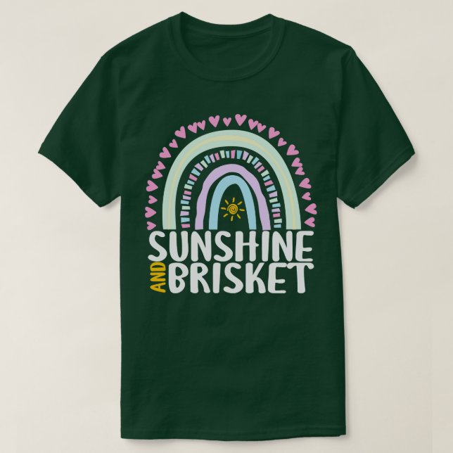 Camiseta Sunshine and Brisket Cute Rainbow Gift para las mu (Diseño del anverso)